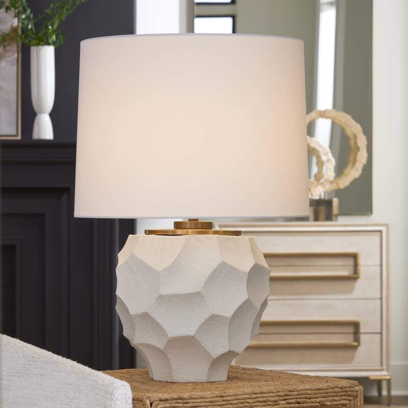 Uttermost On Edge Chalk White Table Lamp - 28" H X 19" W X 19" D