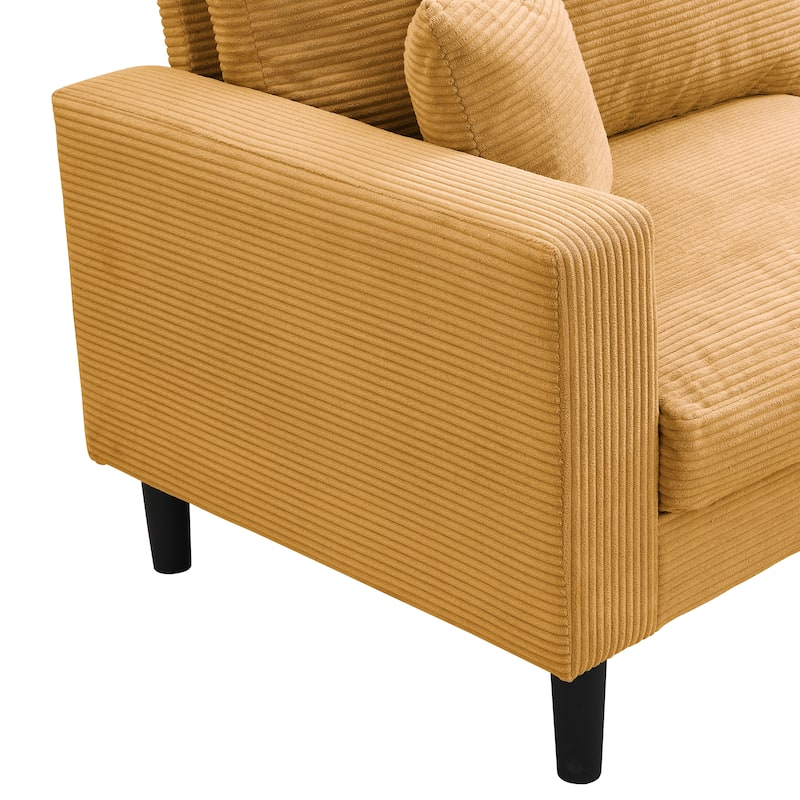 5-Seat Corduroy Sofa Set (3-Seater + 2-Seater) with High-Density Sponge Cushions & Sturdy Hardwood Frame