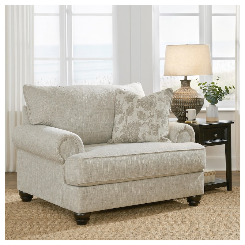 Signature Design by Ashley Asanti Beige Oversized Chair - 51"W x 44"D x 40"H - 51"W x 44"D x 40"H - Fog