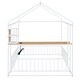 preview thumbnail 7 of 16, Full Size Metal Bed House Bed Frame with Desk, Shelves, Power Outlets and USB Ports, White