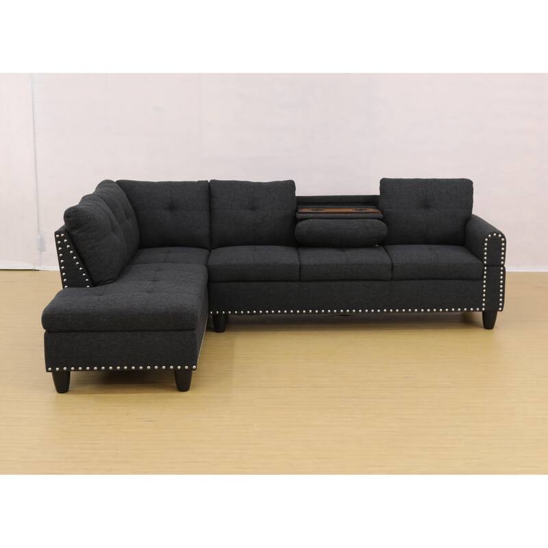KISRAIS 97.5" Wide 2-Piece Upholstered Sectional Sofa Set for Small Space