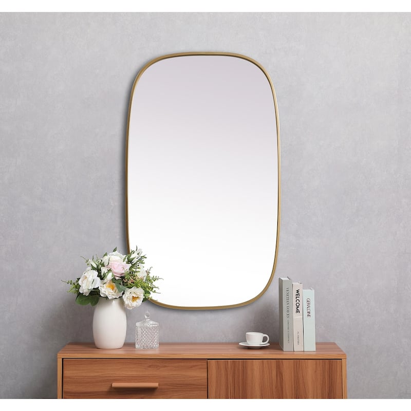 Indigo Home Metal Frame Oval Mirror 24x40 Inch