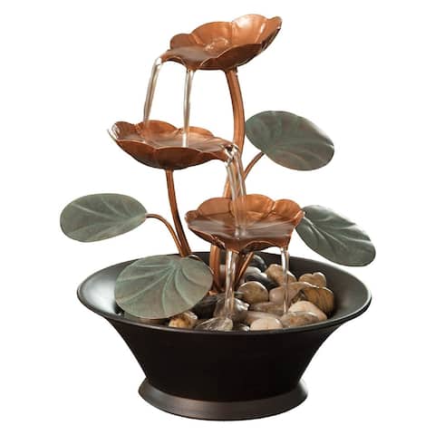 Bits and Pieces 10 Inch Indoor Water Lily Tabletop Water Serenity Fountain - 2