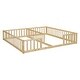 preview thumbnail 9 of 15, Sturdy Structure Double Twin Floor Bed with Fence,Guardrails,Kids and Baby
