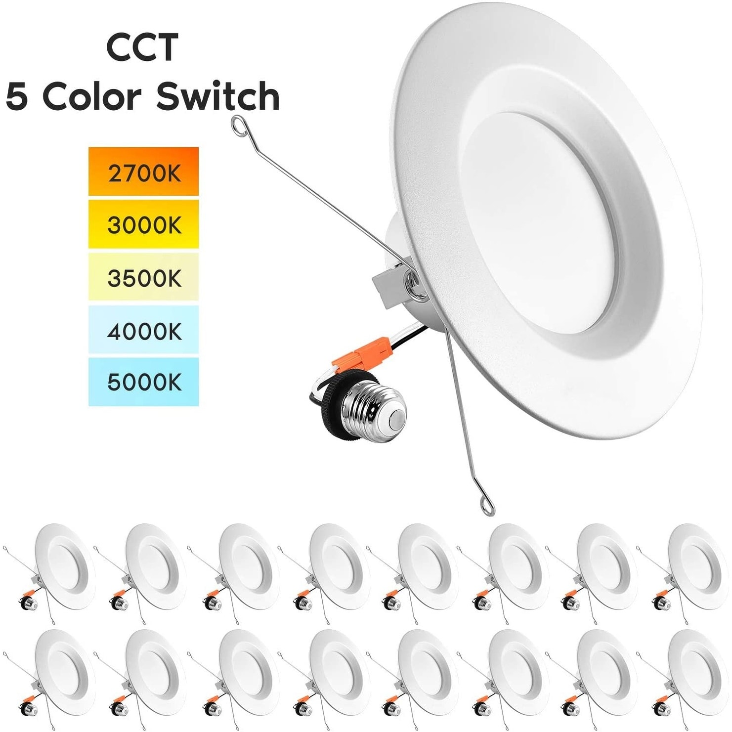 16W LED Retrofit Downlight Trim Recessed Can Trim Dimmable and 6 In 5 In 