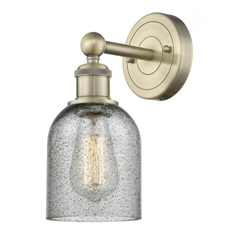 Innovations Lighting 616-1W-12-5 Caledonia Sconce Caledonia 12" Tall - Antique Brass / Charcoal