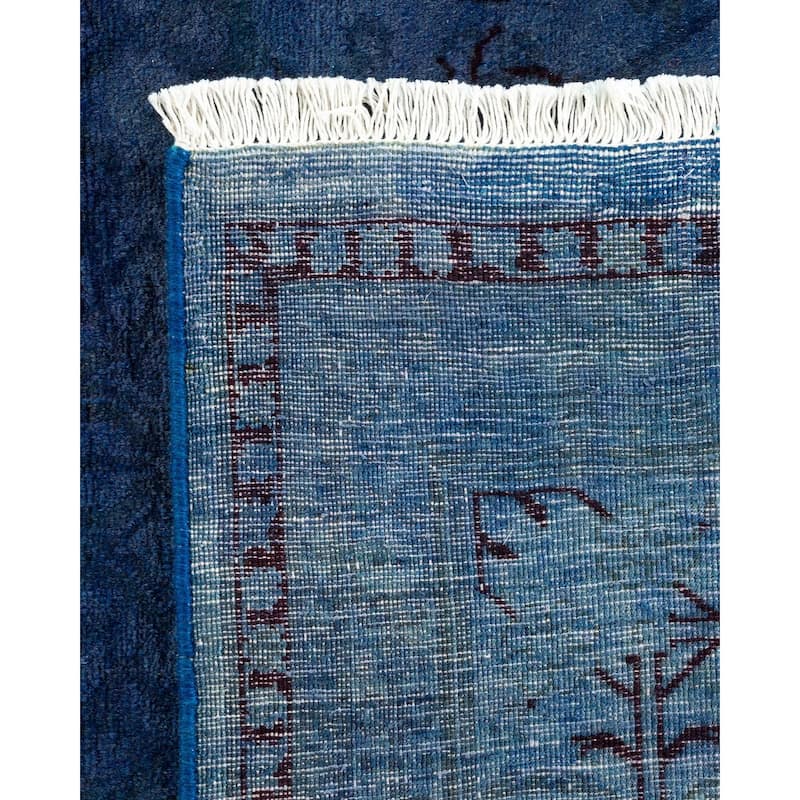Overton Hand Knotted Wool Vintage Inspired Modern Contemporary Overdyed Purple Area Rug - 5' 2" x 7' 8"