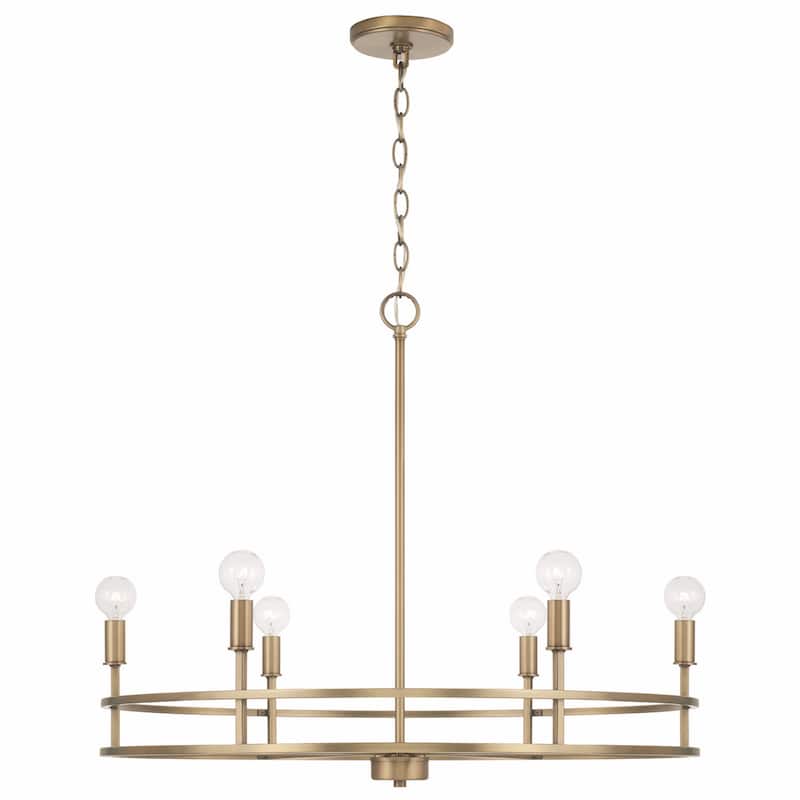 Fuller 6-light Hanging Chandelier - Aged Brass