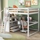 preview thumbnail 18 of 30, Loft Bed with Desk and Shelves, Two Built-in Drawers