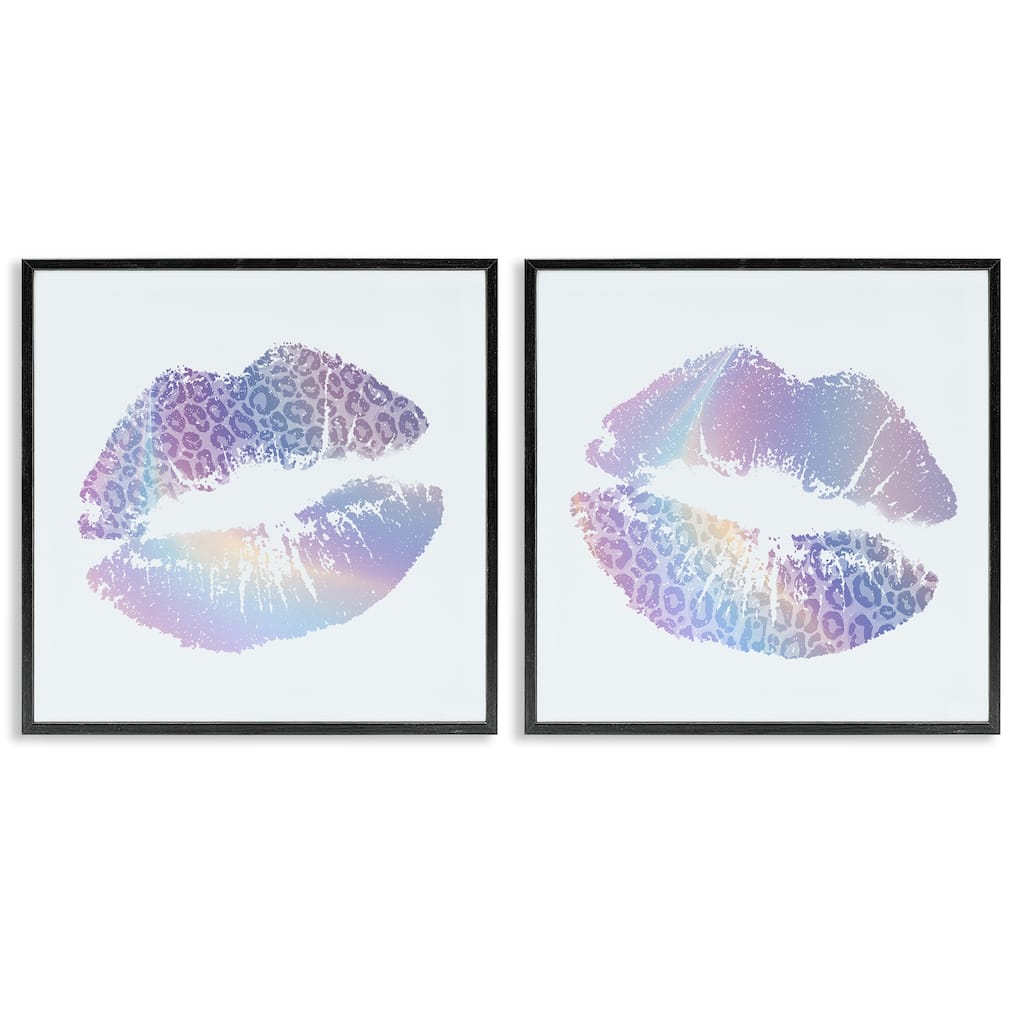 Stupell Glam Leopard Pattern Lipstick Framed Giclee Art Design By Kim Allen (Set of 2)