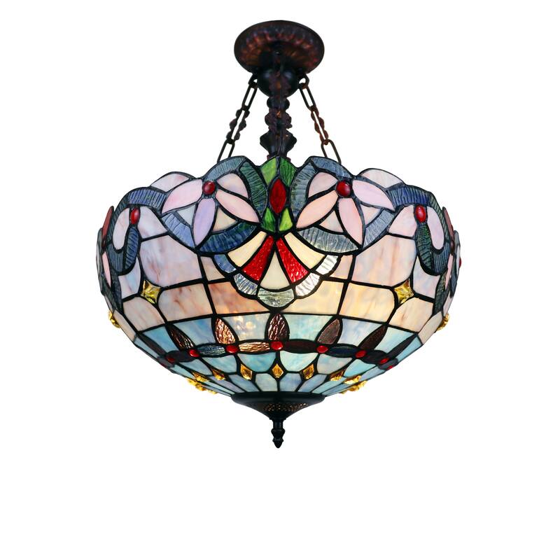 Victorian Design 2-light Dark Bronze Convertible Semi-Flush Mount/ Pendant