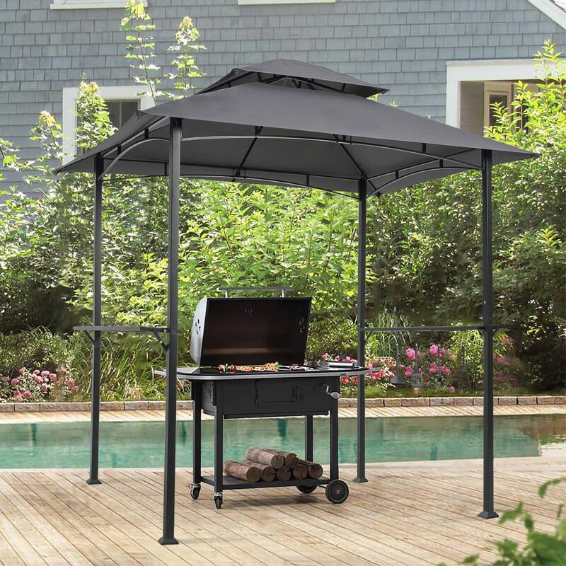 Outdoor Grill Gazebo 8 x 5 Ft - Grey