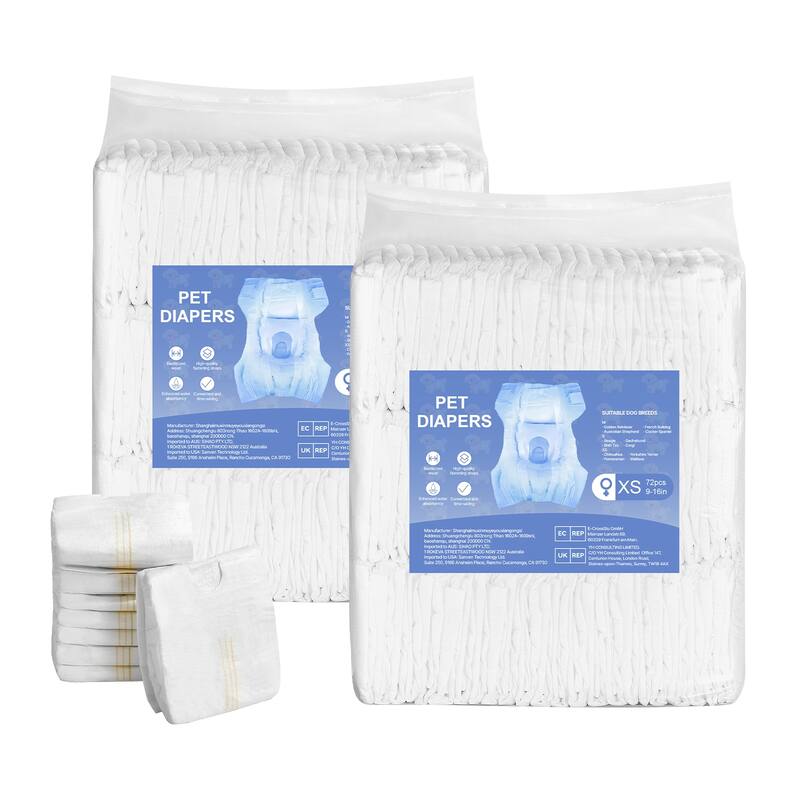 UIMOSO Disposable Dog Diapers, Super Absorbent Female Dog Diapers, 360° Leak-Proof Female Doggy Pet Diaper - XS, 144 Count (2 Packs of 72)