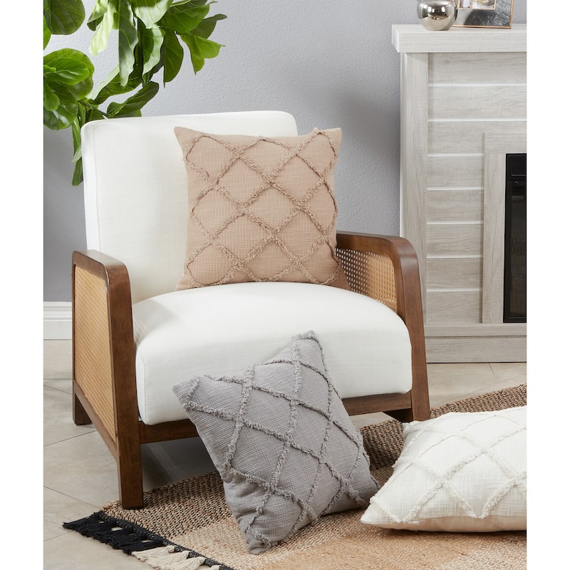 Tufted Pillow With Diamond Design