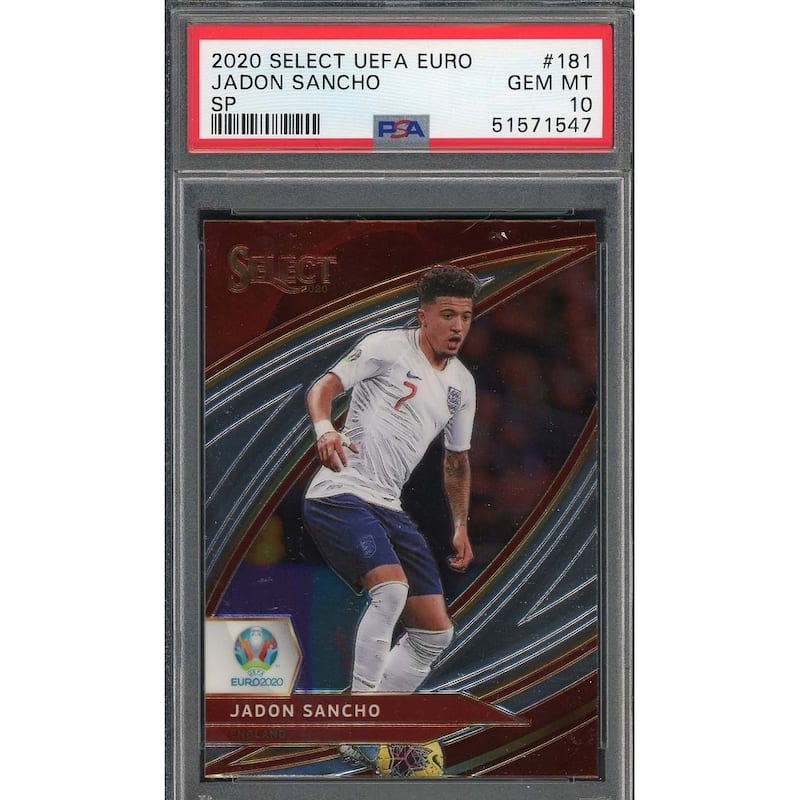 Jadon Sancho 2020 Select UEFA Euro Soccer Card #181 PSA 10 - 8'6" x 11'6"