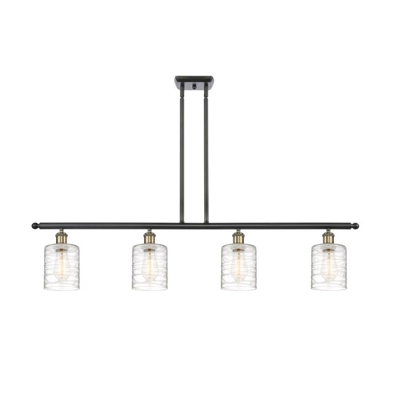 Innovations Lighting 516-4I-10-48 Cobbleskill Linear Cobbleskill 4 - Black Antique Brass / Deco Swirl