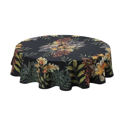 Laural Home Sophisticated Autumn 70 in Round Tablecloth