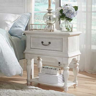 Bayside Antique White Leg Night Stand
