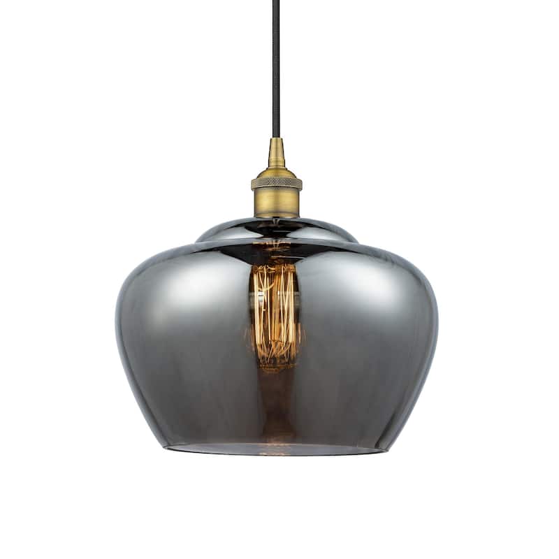 Innovations Lighting 616-1P-12-11-L Fenton Pendant Fenton 11" Wide - Brushed Brass / Plated Smoke