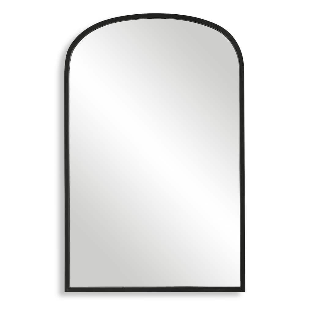 Copper Grove Satin Black Wall Mirror with Subtle Arch