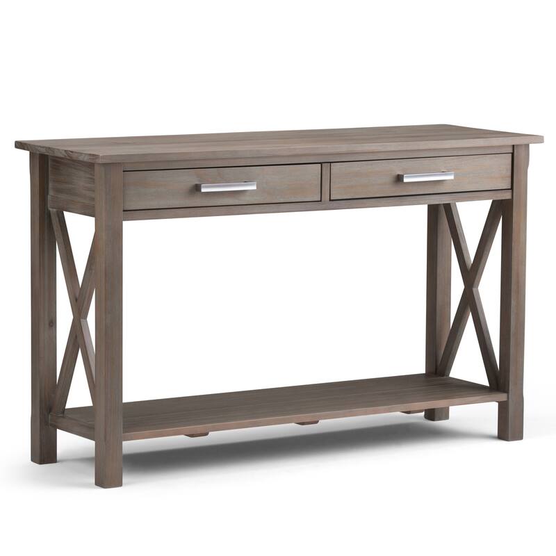 WYNDENHALL Waterloo SOLID WOOD 47 inch Wide Contemporary Console Sofa Table - 47.4 Inches wide - Grey