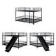preview thumbnail 34 of 38, Full over Full Size Metal Bunk Bed with Slide and Guardrails for Kids, Boys and Girls, Bedroom