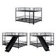 preview thumbnail 34 of 37, Full over Full Size Metal Bunk Bed with Slide and Guardrails