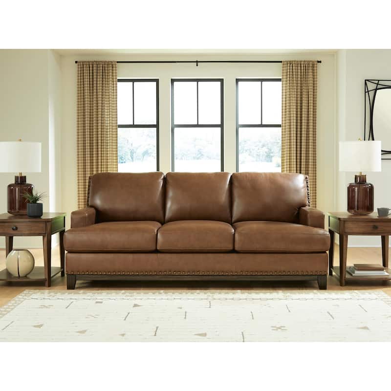 Signature Design by Ashley Brendola Brown Sofa - 90" W x 41" D x 40" H - 90" W x 41" D x 40" H - Brown