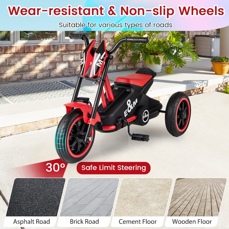 Gymax Kids Tricycle w/Foot Pedals Forward/Backward Steering Handlebars