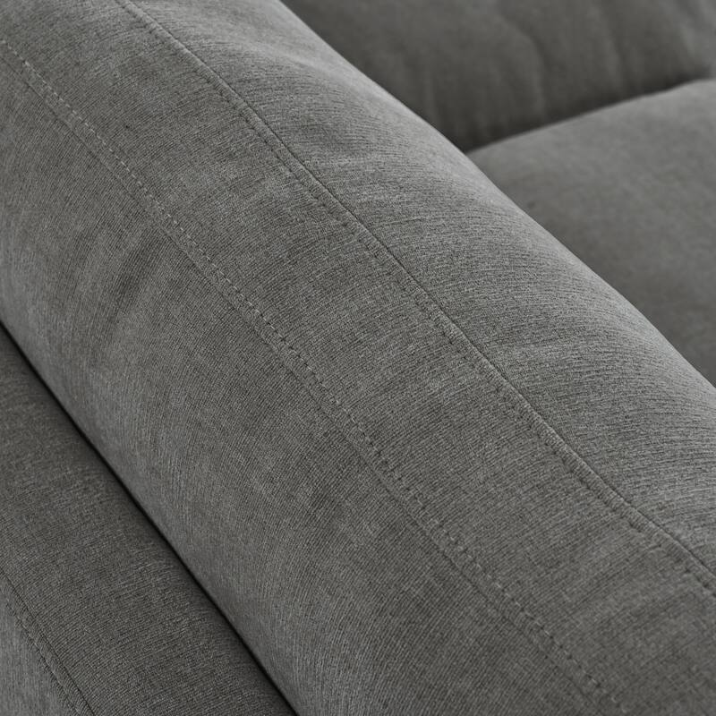 111.4" Polyester Combination Sofa with 3 Pillows, Curved Design and Removable Cushions