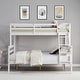 preview thumbnail 14 of 19, Twin over Full Bunk Bed with Ladder,Wooden Bunk Bed with High Guardrail and Ladder for Kids, Teens, Dorm Rooms, and Guest Rooms