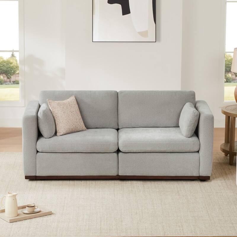 Donna Oversized Modular Sectional Fabric Sofa with Upgraded Wood Base
