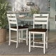 preview thumbnail 2 of 15, Jonah Farmhouse Wood Ladder Back Counter Height Chairs by Furniture of America (Set of 2) Sea White
