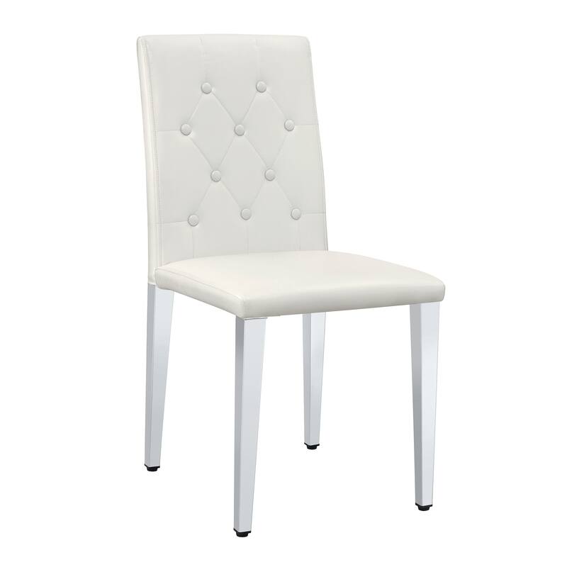 Modern PU Dining Chair with Ergonomic Buckle Backrest and Adjustable Non-Slip Feet, for Restaurants, 4-Piece Set