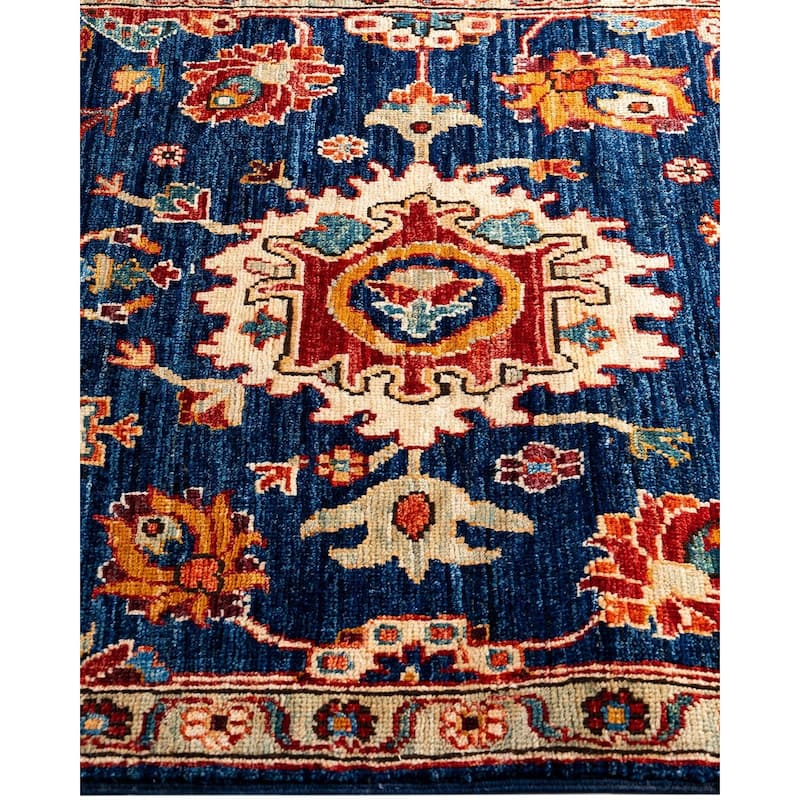 Serapi One-of-a-Kind Hand-Knotted Runner Rug - Blue, 2' 8" x 9' 9" - 2' 8" x 9' 9"