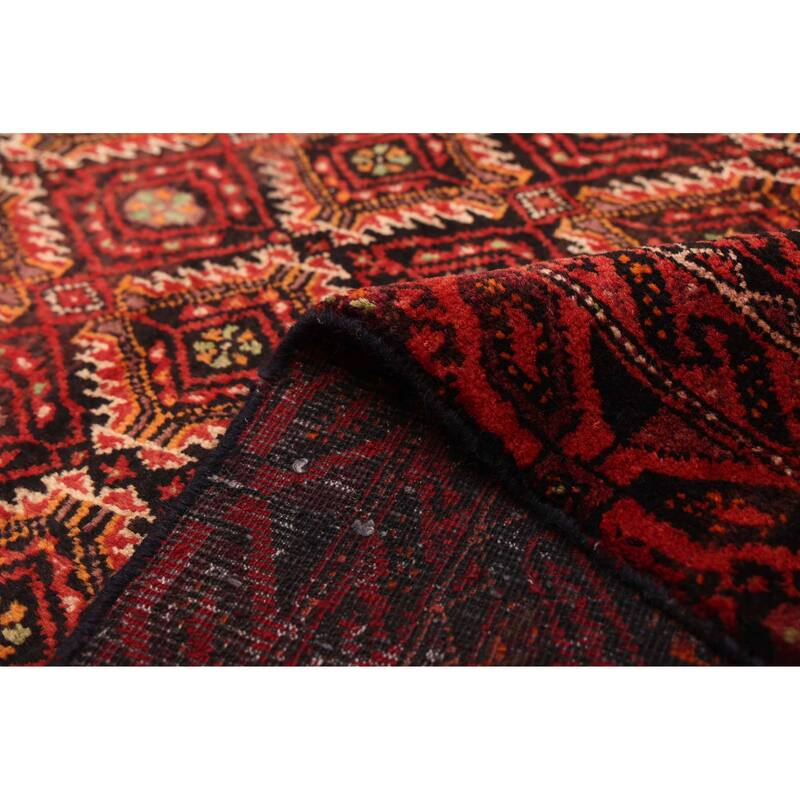 ECARPETGALLERY Hand-knotted Teimani Black, Red Wool Rug - 3'8 x 7'2