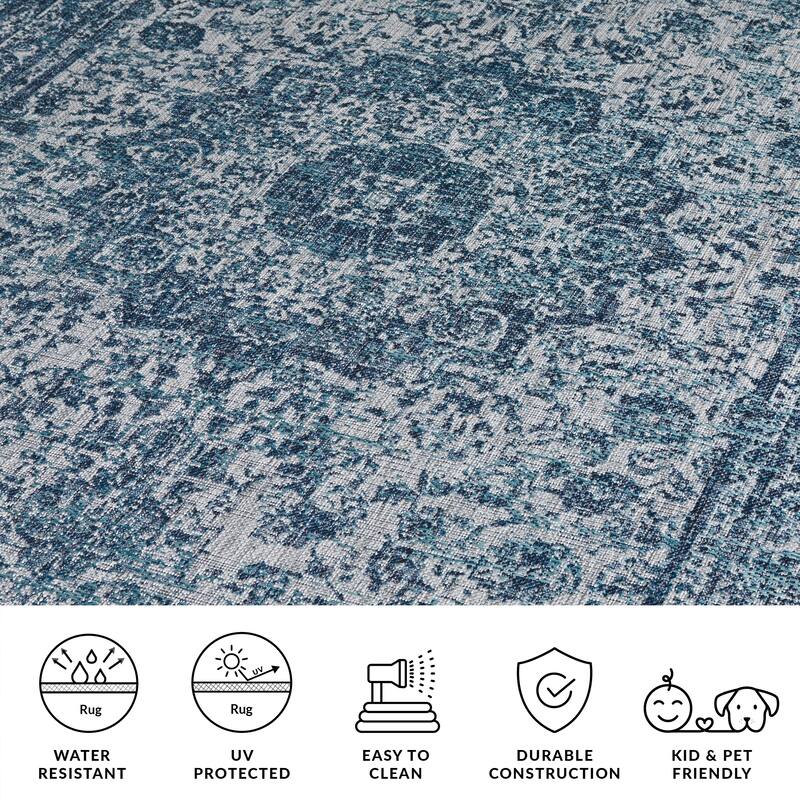 SAFAVIEH Courtyard Bahriye Indoor/Outdoor Washable Backyard Patio Rug