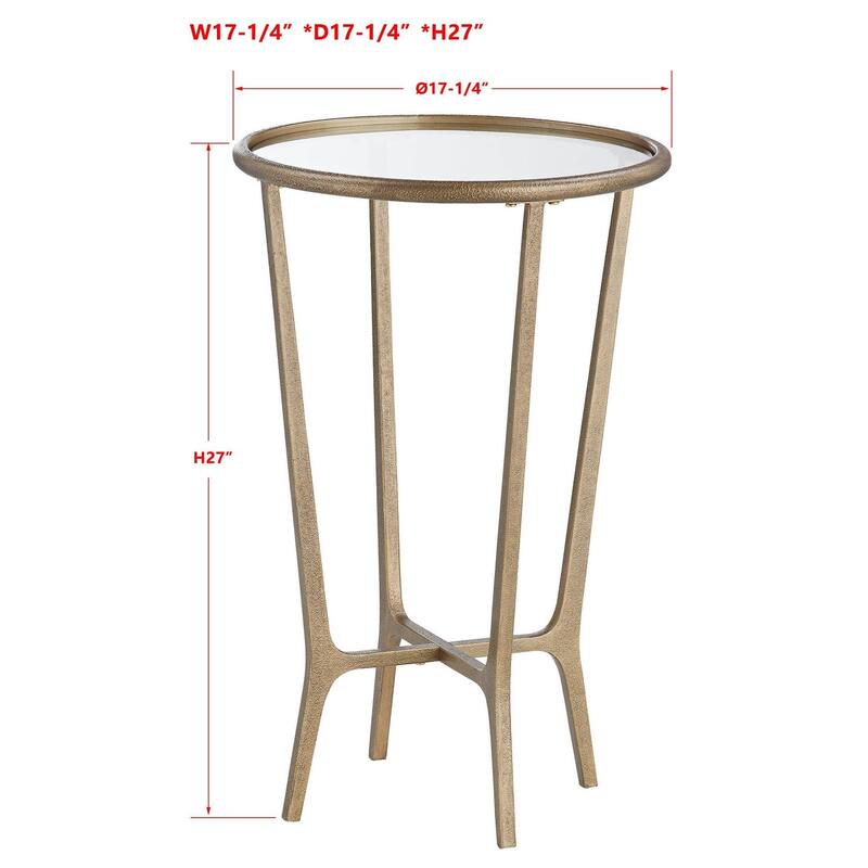 Danielle Metal End Table, Antiqued Gold