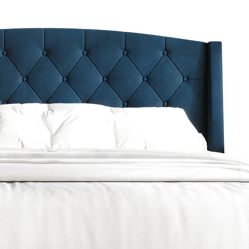 CraftPorch Classic Button Tufted Wingback Upholstered Bed with Drawers