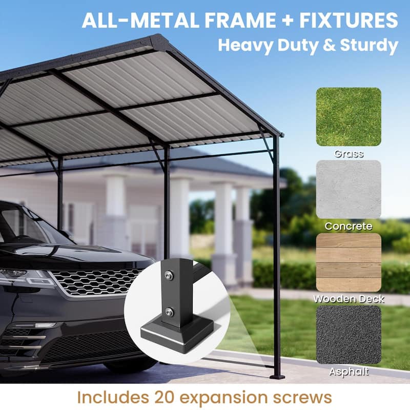 COSIEST Outdoor Steel Carport