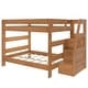 preview thumbnail 7 of 22, Max and Lily Modern Farmhouse Queen Over Queen Bunk Bed With Staircase