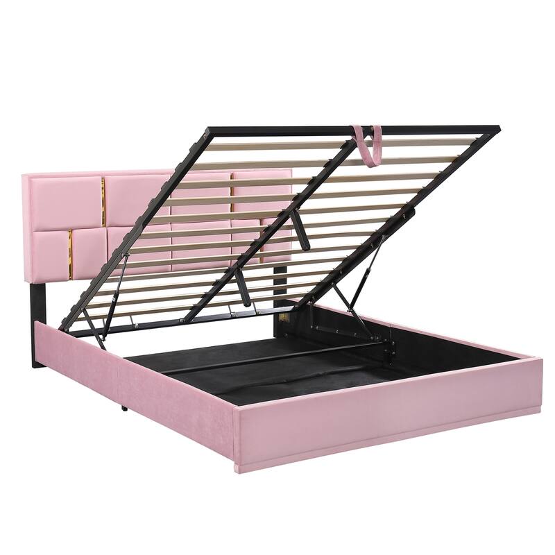 Platform Bed with Hydraulic Storage System