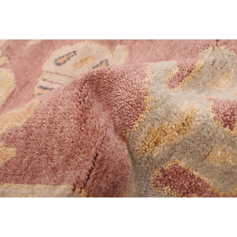 ECARPETGALLERY Hand-knotted Modern Oushak Dark Violet Wool Rug - 8'0 x 9'11