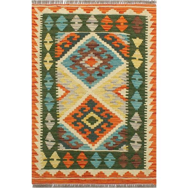 slide 2 of 7, Tribal Turkish Kilim Tasia Hand-Woven Area Rug - 2'0" x 2'11"