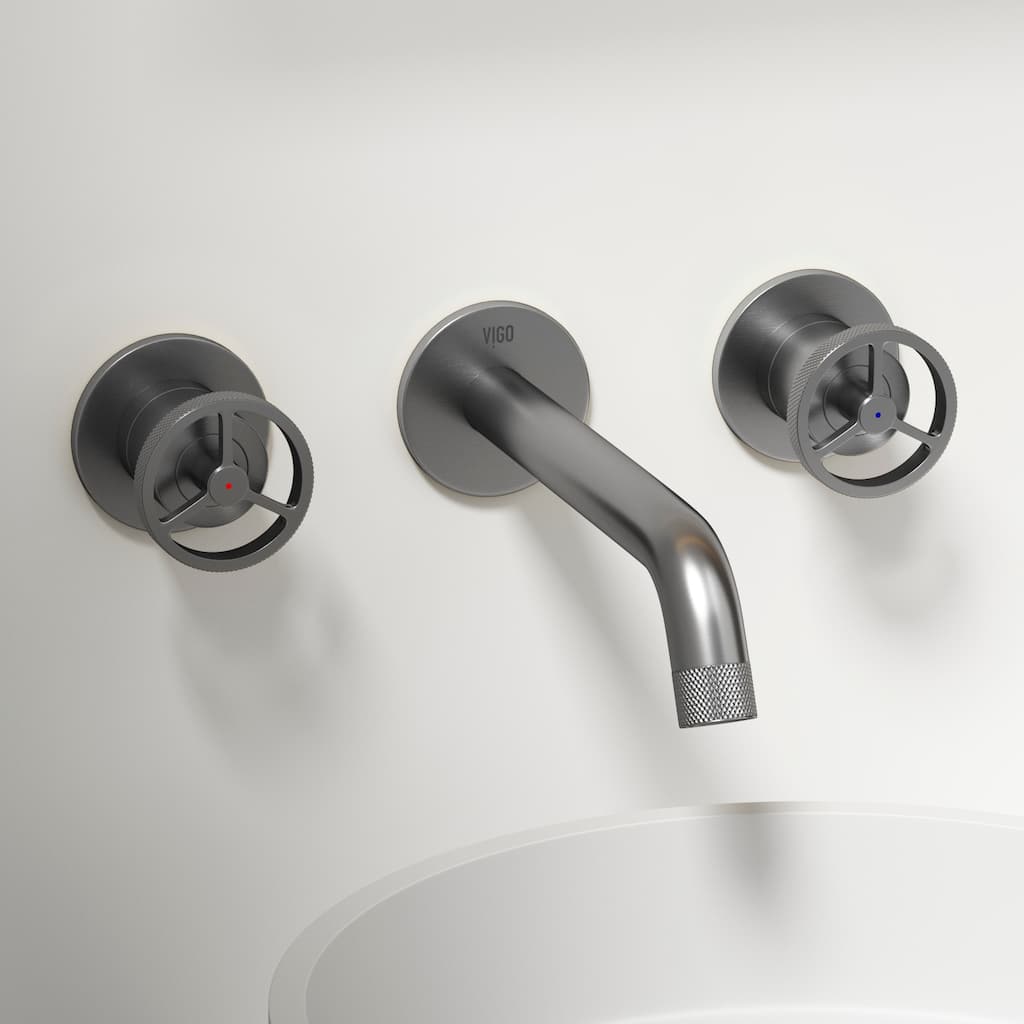 VIGO Cass 3" H 2-Handle Wall Mount Bathroom Faucet