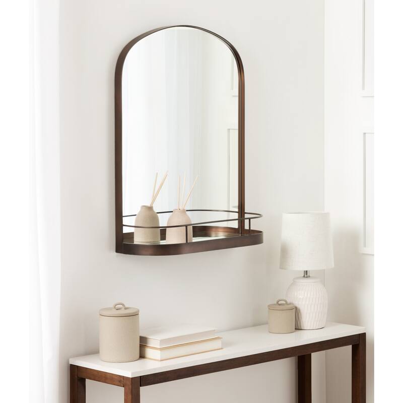 Kate and Laurel Peyson Framed Arch Mirror with Shelf