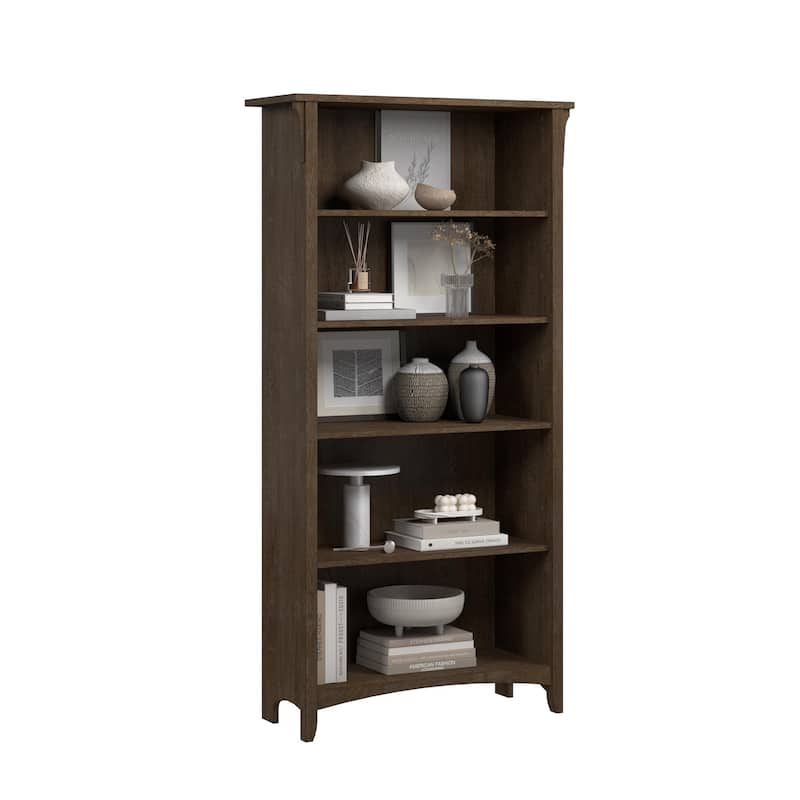 Bush Home Salinas Tall 5 Shelf Bookcase - Ash Brown - 5 Shelf