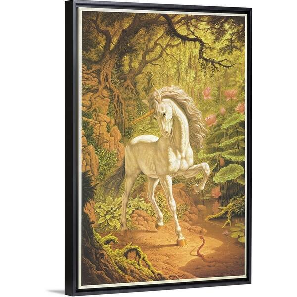 Shop Unicorn 1980 Black Float Frame Canvas Art Overstock