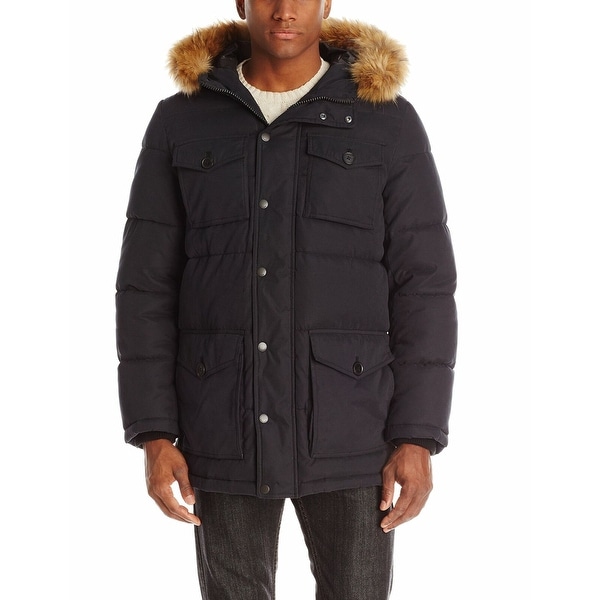 tommy hilfiger men's coat with fur hood