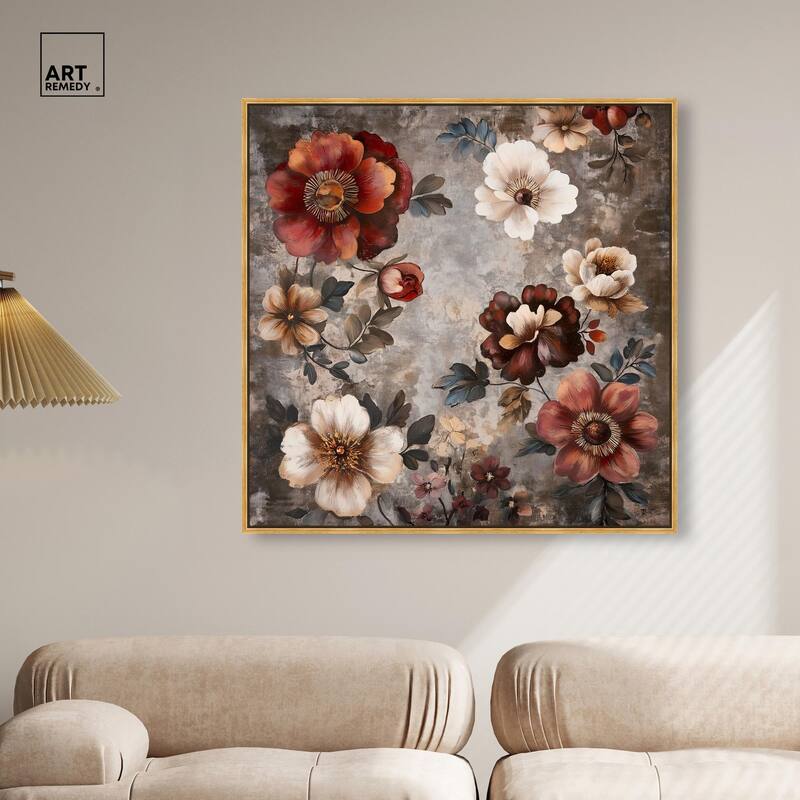 Dusk Dahlias Canvas by Art Remedy